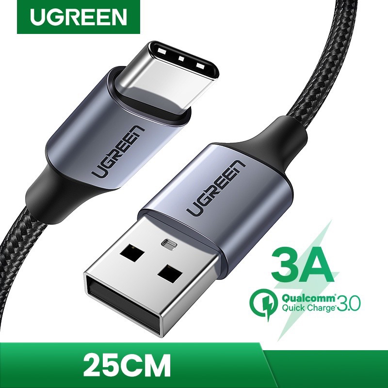 แท้💯 สายชาร์จสั้น UGREEN สายชาร์จ ชาร์จเร็ว Type C 3A สำหรับไอโฟน16 15 ซัมซุง Android สายสั้น 25cm 5