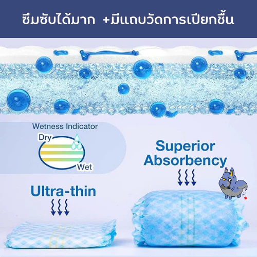 โอบิทอมแพด ผ้าอ้อมสุนัขตัวผู้ มีแถบวัดฉี่ ปรับเอวได้ thumbnail 4