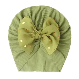 H12 เครื่องประดับศีรษะเด็กเด็กผ้าโพกศีรษะ Bowknot Beanies ที่รัดศีรษะทารกหมวก baby hero