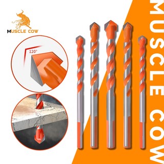 MUSCLE COW 3 ชิ้น 6/8/10/12mm ชุดดอกสว่านเจาะรู อเนกประสงค์ เจาะไม้ เจาะเหล็ก เจาะปูน เจาะกระเบื้อง เจาะอิฐ เจาะหินอ่อน