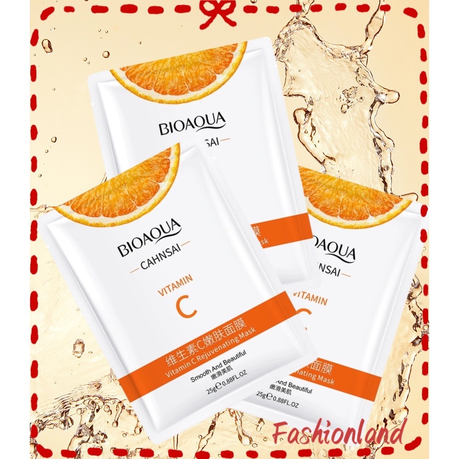 มาส์กหน้า วิตามินซี Bioaqua หน้าขาวใส เปล่งประกาย ไร้จุดด่างดำ มาส์กวิตามินซี VitaminC Mask VC Mask