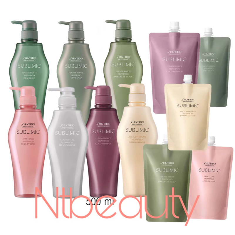Shiseido sublimic shampoo 500 ml 7 สูตร aqua lumino adenovital airyflow dandruff oily dry fuente แชมพู ชิเชโด้ ซับลิมิท
