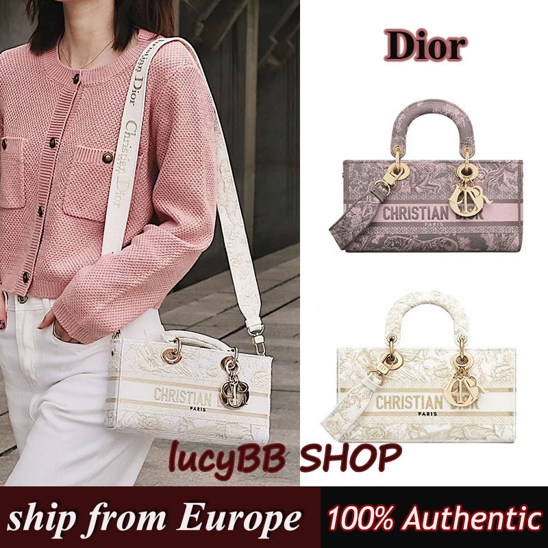 Dior Lady D-Joy D-Lace Macramé กระเป๋าถือ กระเป๋าสะพายข้าง ของแท้100%