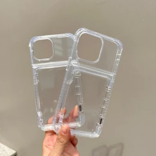 [i17] ส่งด่วน 🛒 S1344 ใส่บัตร S2 แบบเปิด-ปิด เคสไอโฟน เคสใส ใส่รูป สำหรับ IPHONE รุ่น 11-17Promax