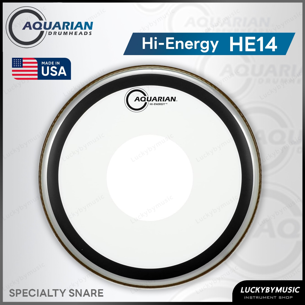 Aquarian หนังกลองสแนร์ รุ่น Hi-Energy HE14 หนังสแนร์ Made in USA. สำหรับสแนร์ หนังใสชั้นเดียว งานคุณภาพ