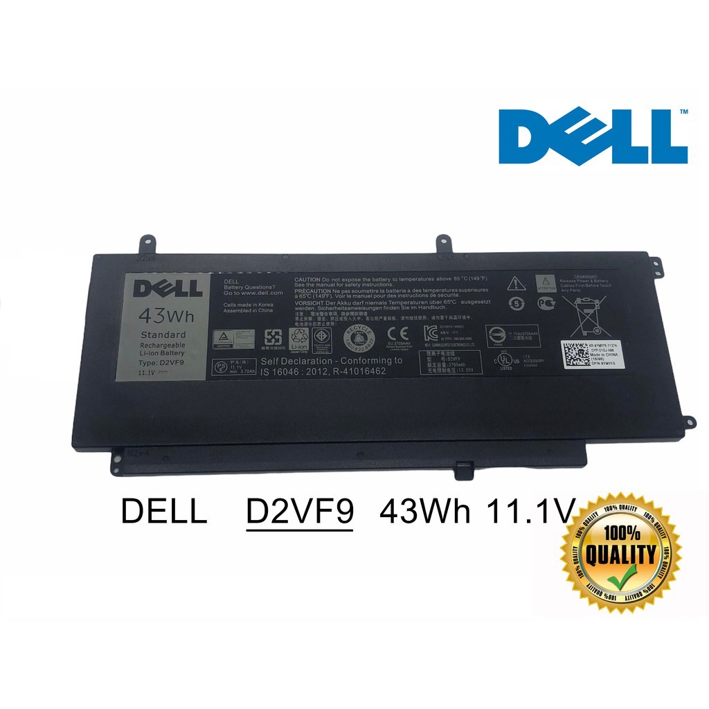 Dell แบตเตอรี่ D2VF9 (สำหรับ D2VF9 0PXR51 Inspiron 15 7547 7548 7549 5459 Vostro 14 5459) Dell battery Notebook