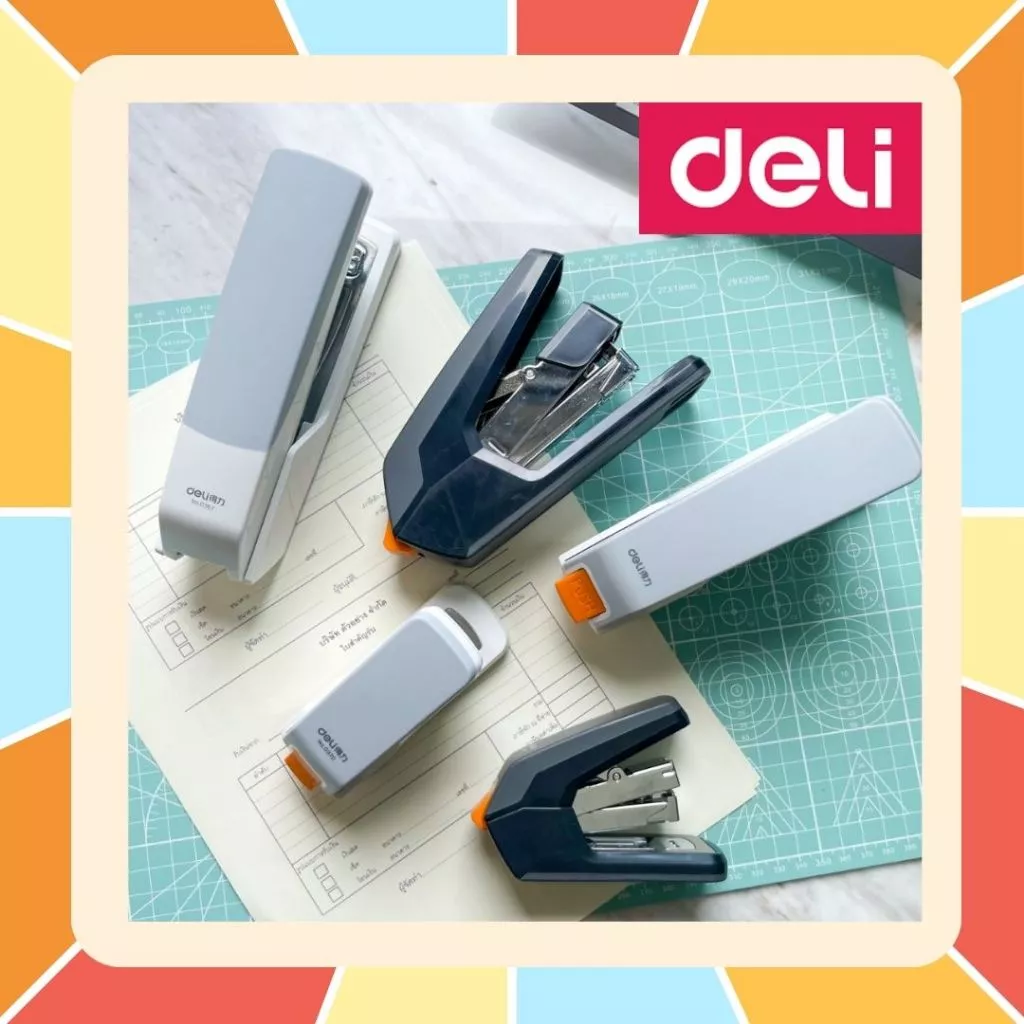 Deli ที่เย็บกระดาษ ประหยัดแรง แม็ก สามารถเย็บได้สูงถึง 60 แผ่น อุปกรณ์สำนักงาน เครื่องเย็บกระดาษ Max