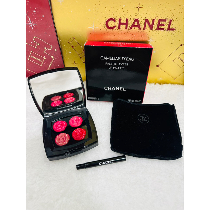 ป้ายไทย 🎀  Chanel Camélias D’eau Palette Levres  Lip Palette พร้อมแปรงทาลิป ลิปสติกดอกคามิเลีย สุดหรู