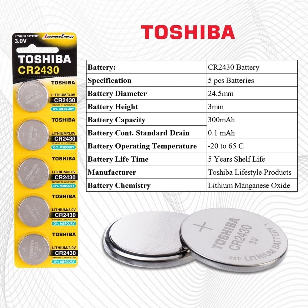 Toshiba CR2430, DL2430, ECR2430 Lithium 3V จำนวน 1ก้อน ของแท้ ของใหม่ ราคา ถูกที่สุด ดีลบีเคเค แกลเลอรีภาพที่ 5