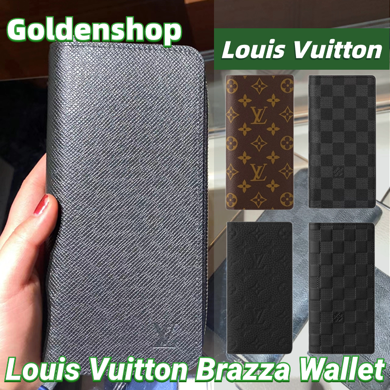 หลุยส์วิตตอง Louis Vuitton Brazza Long Wallet กระเป๋าสตางค์ LV จริง สินค้าขายร้อน