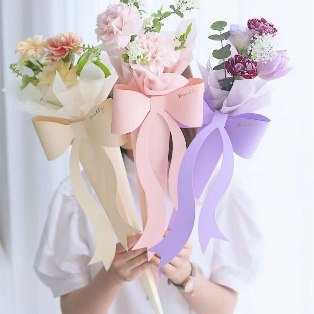 EPA ถุงจัดดอกไม้โบว์ใหญ่ ใส่ดอกไม้รับปริญญา ใส่ของขวัญ สำหรับให้ของขวัญกัน