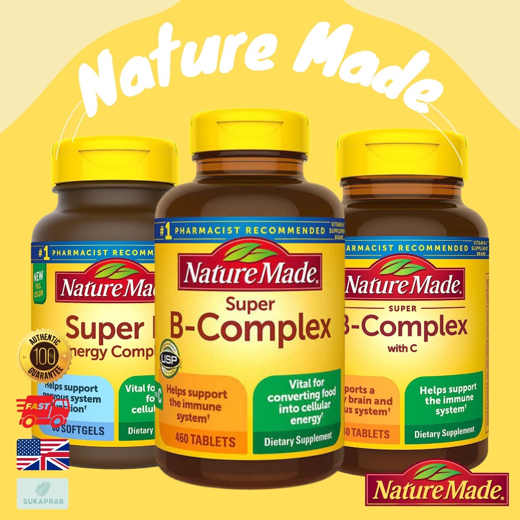 พร้อมส่ง Nature Made Super B Energy Complex &amp; vitamin C