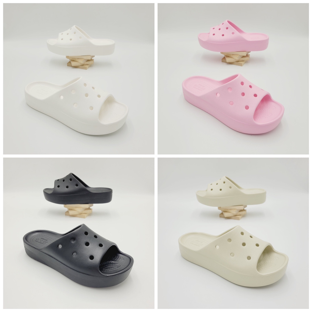 รองเท้าแตะแฟชั่น สไตล์ Crocs Classic Platform Slide