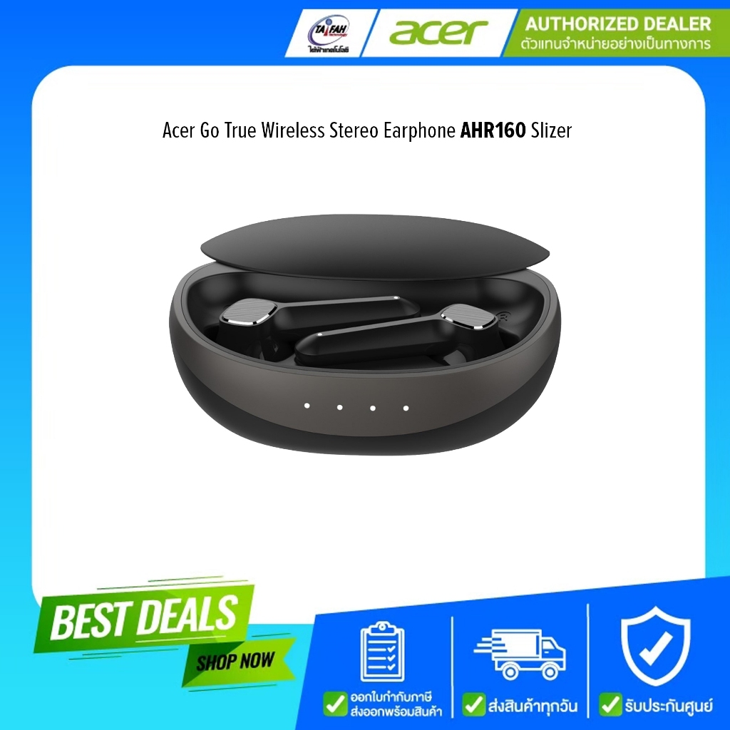 Acer Go True Wireless Stereo Earphone Slizer หูฟังไร้สาย รุ่น AHR160 /Black/รับประกันศูนย์1ปี
