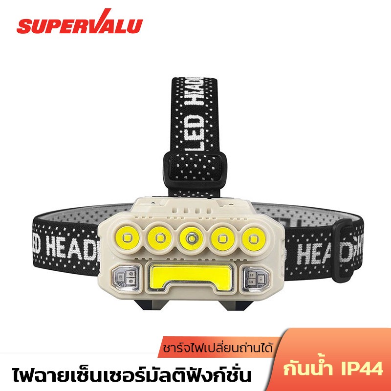 Neobee ไฟฉายคาดหัว LED อเนกประสงค์ สวิตซ์เซนเซอร์คลื่นมือ ไฟฉายติดหน้าผาก กันน้ำIP44  ทนทาน หัวไฟ