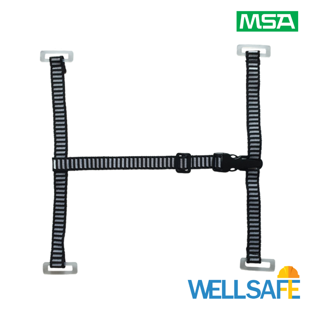[เก็บโค้ด ลด 20%] MSA สายรัดคางหมวกเซฟตี้ ชนิด 4 จุด วัสดุโพลีเอสเตอร์ V-Gard Fullbrim Chinstrap