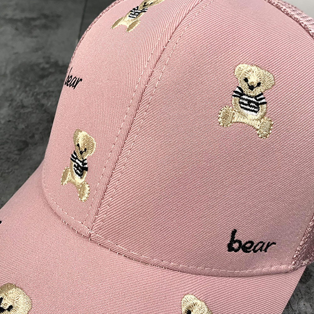 หมวกเบสบอล หมวกแก๊ป ลายการ์ตูนหมีน่ารัก bear ฟรีไซส์ หมวกปีกโค้ง หมวกกันแดดผู้หญิง หมวกแฟชั่น - รูปที่ 3