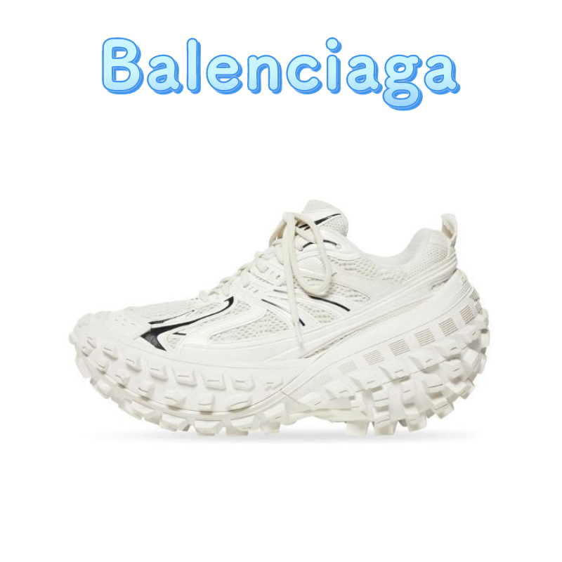 Balenciaga Defender รองเท้าส้นเตี้ยสไตล์ย้อนยุคทันสมัยสำหรับผู้ชายรองเท้าพ่อสีขาวและดำ