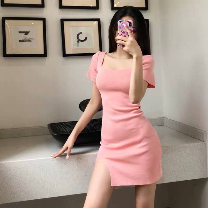 C01⭐ เดรสคอเหลี่ยมสาวอวบ มีไซส์ใหญ่ อก 30 - 58 นิ้ว รุ่นใหม่ไม่โชว์หลัง❗ ผ้าร่องไหมพรมน่ารัก นิ่มใส่สบาย มีให้เลือก 4 สี - รูปที่ 3