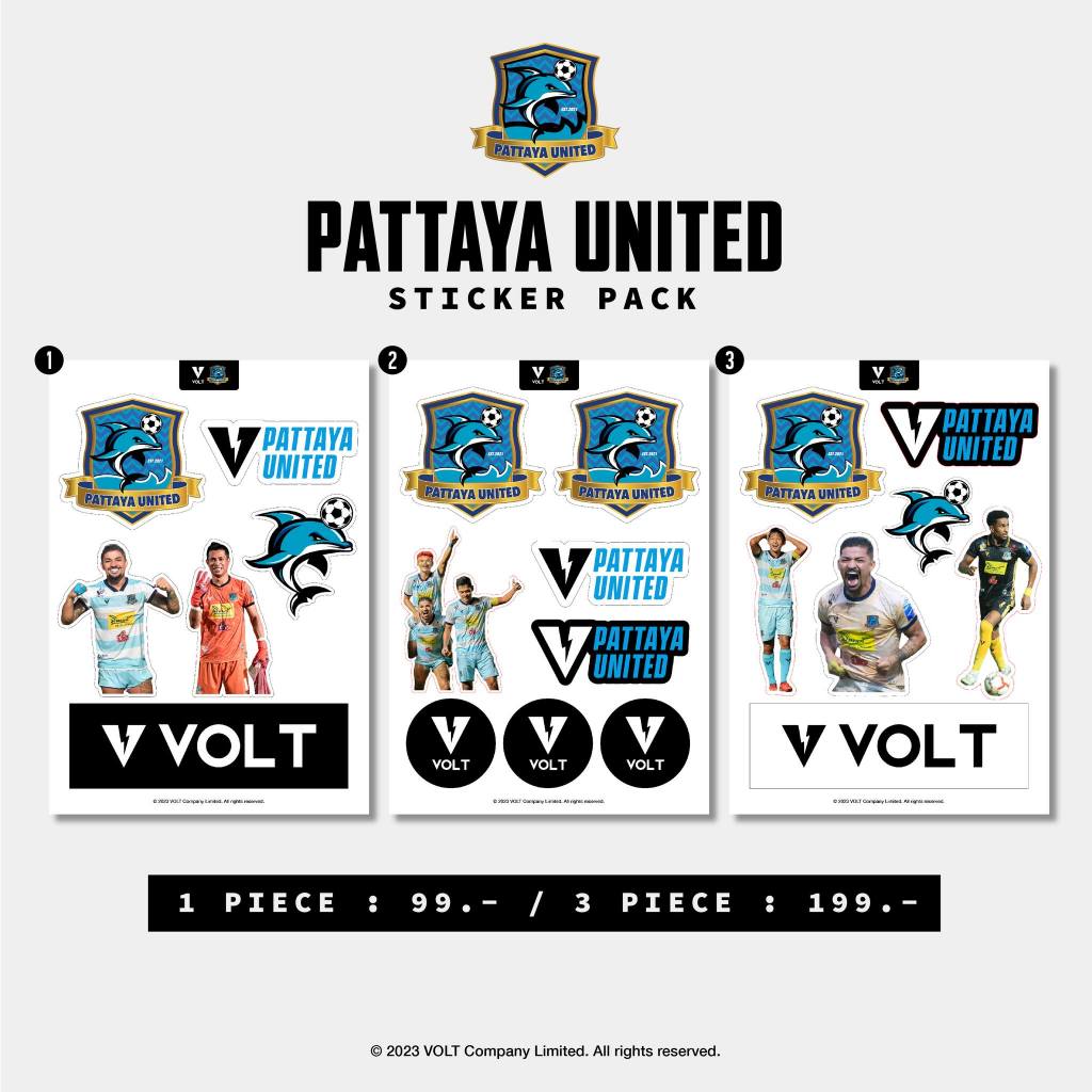 VOLT สติกเกอร์ พัทยา ยูไนเต็ด STICKER PATTAYA UNITED