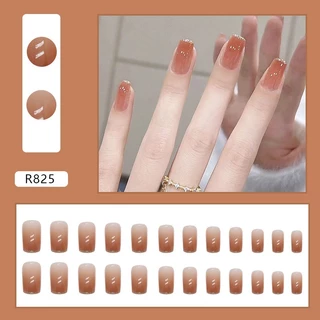 【R825】เล็บปลอมเจล ร้านไทยเล็บปลอมกันน้ำ กล่องละ 24 ชิ้น พร้อมส่ง
