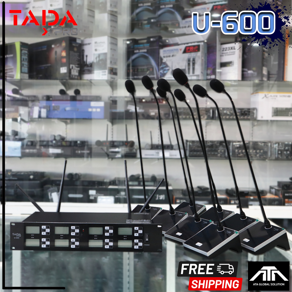 TADA U-600 ไมค์ตั้งโต๊ะไร้สาย 8ตัว UHF U600 U 600 TADA ชุดห้องประชุม ไมค์ตั้งโต๊ะ ไมค์ลอย ไมค์ประชุม