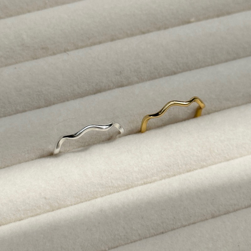 Imnigel Wavy ring silver&gold