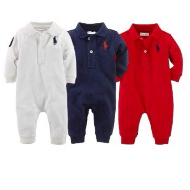 ด่วน สินค้าตำหนิ ลดราคาต่ำกว่าทุน Ralph Lauren Romper -Baby Boy&Girl แขนยาวขายาว