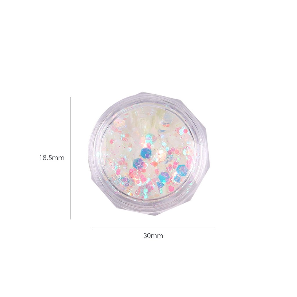 Dopamine gitter powder กริตเตอร์ตกแต่งเล็บ กริตเตอร์หลากสี สีสันสดใส เล่นแสงสวยมาก (มีแปรงฟองน้ำแถมทุกตลับ) - รูปที่ 7