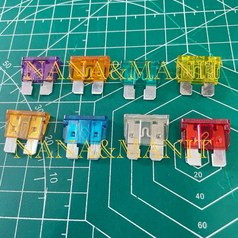 ฟิวส์รถยนต์ ฟิวส์ก้ามปู Car Fuse ขนาด 19 mm. 3A 5A 10A 15A 20A 25A 30A 40A ราคาต่อ 1 ชิ้น