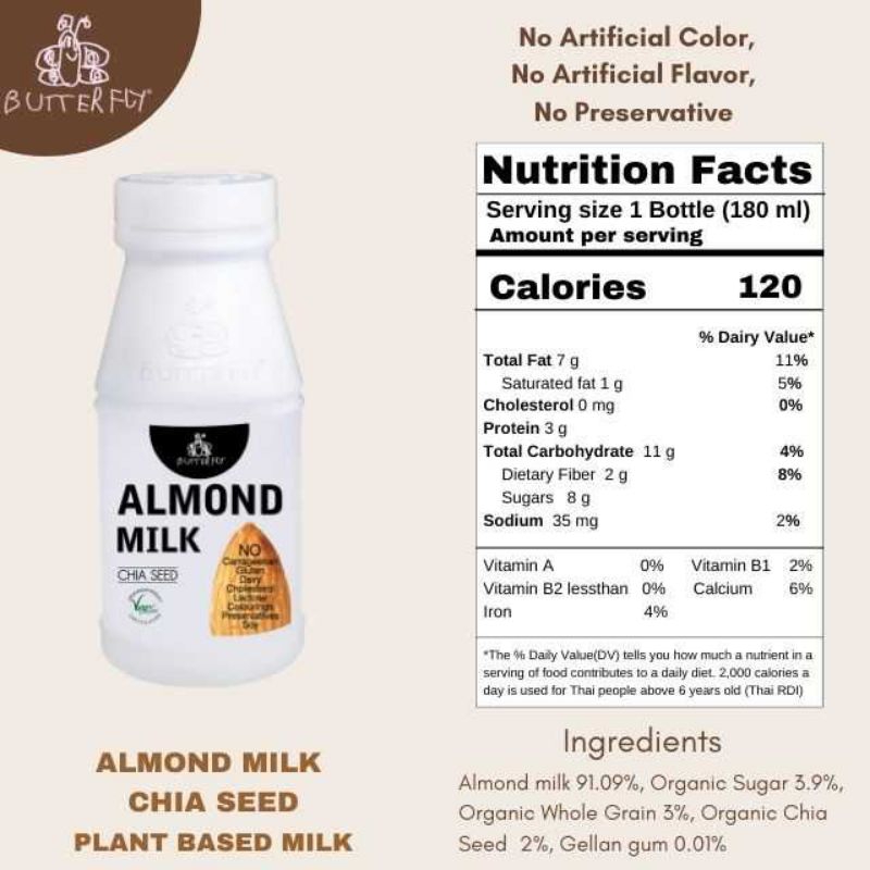 Butterfly Almond Milk wiht Chia Seed