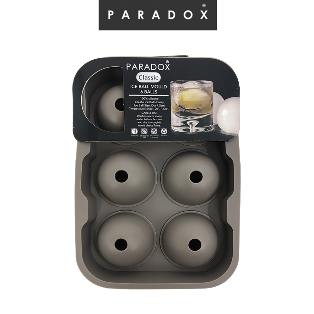 Paradox : พิมพ์น้ำแข็งกลม 6 ช่อง ซิลิโคน น้ำเเข็งก้อนใหญ่ เเกะง่าย ไม่ติดพิมพ์  Ice ball mould-6 balls  Z1084(SBRO)