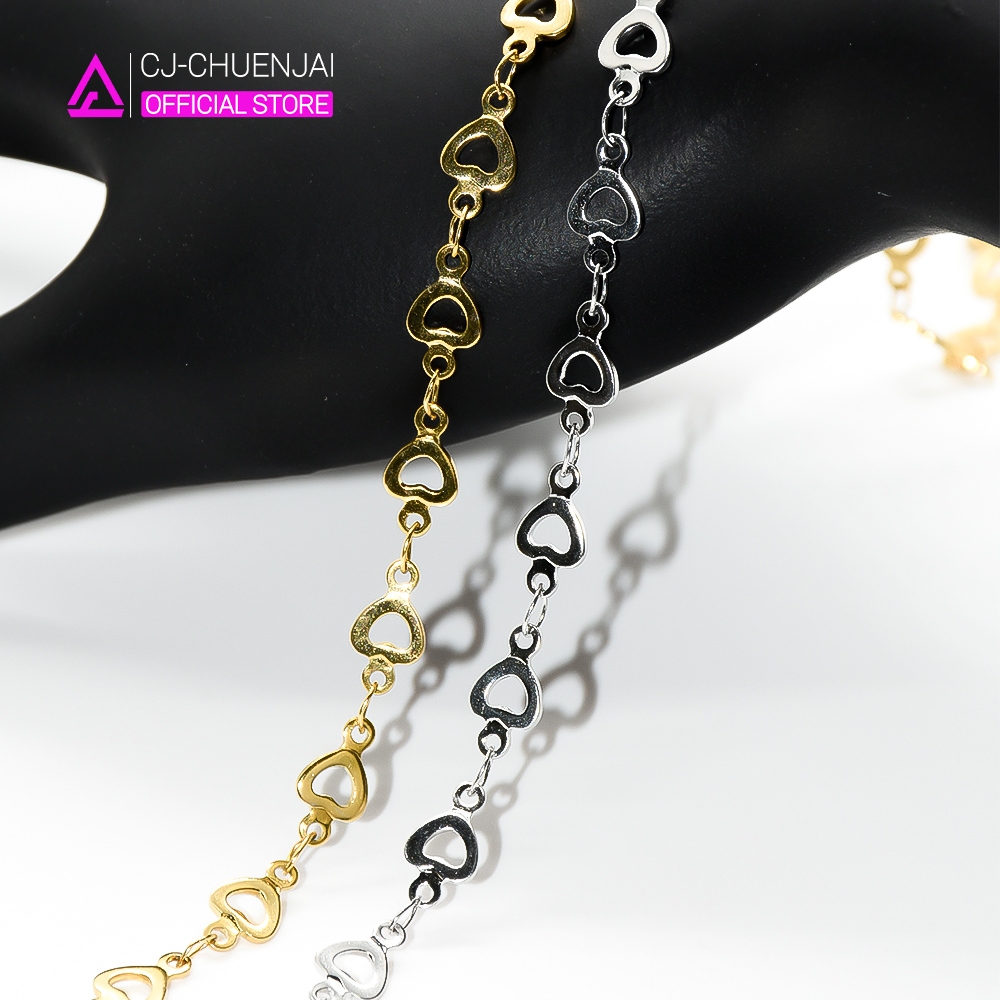 CJ สร้อยคอลายล็อกเก็ตหัวใจ กว้าง5.5มิล สแตนเลสทองเลเซอร์ ไม่ลอกไม่ดำ - รูปที่ 4