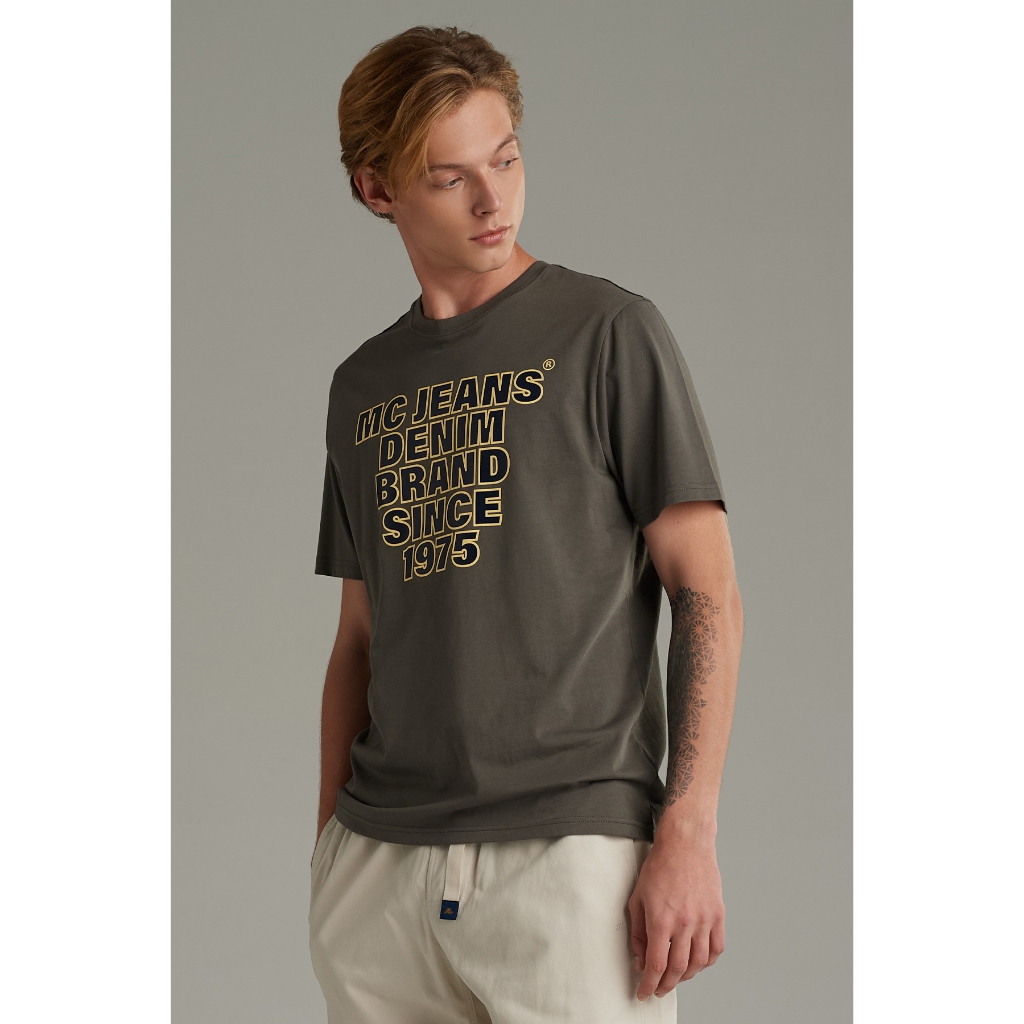 Mc jeans เสื้อยืดผู้ชาย คอกลม สีเทา MTSZB65