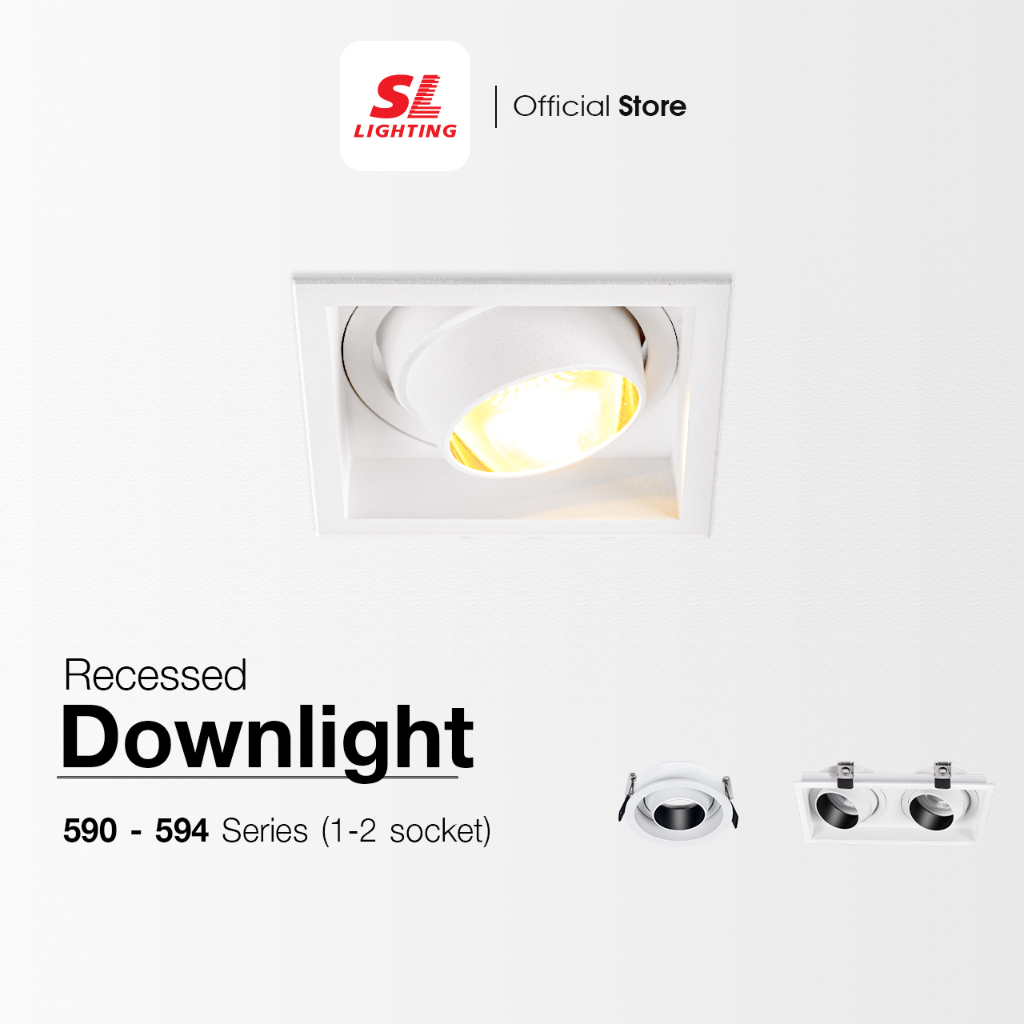 SL LIGHTING | Recessed Downlight MR16 GU5.3 ดาวน์ไลท์ฝังฝ้า เปลี่ยนหลอดด้านหน้า รุ่น SL-6-W-590 | SL-6-W-594