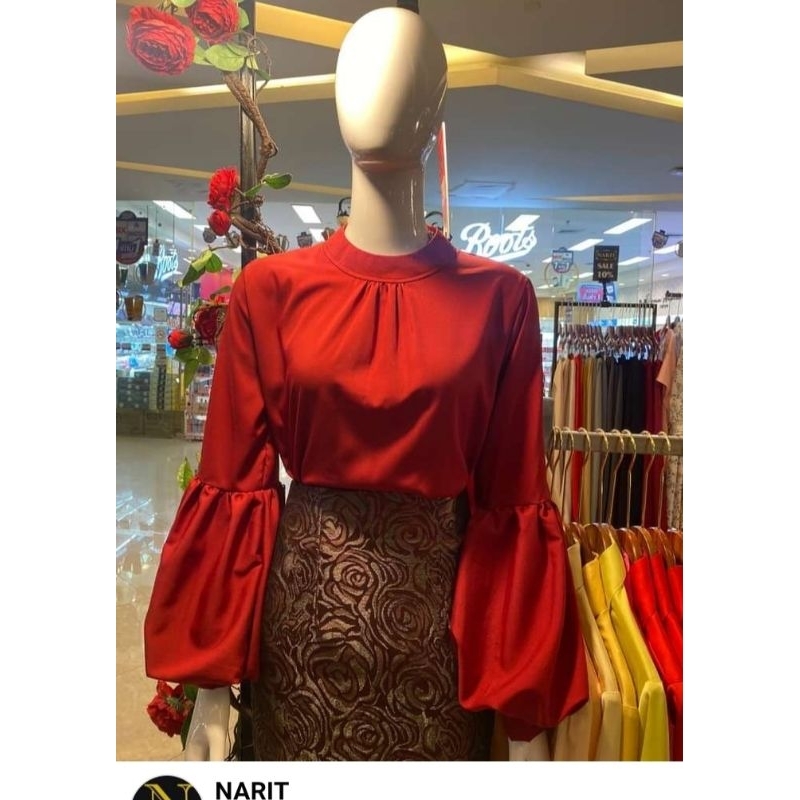เสื้อสีแดง,เสื้อตรุษจีน,เสื้อทรงเกษๆสวย❤️แบรนด์Narit❤️ยังไม่เคยใส่