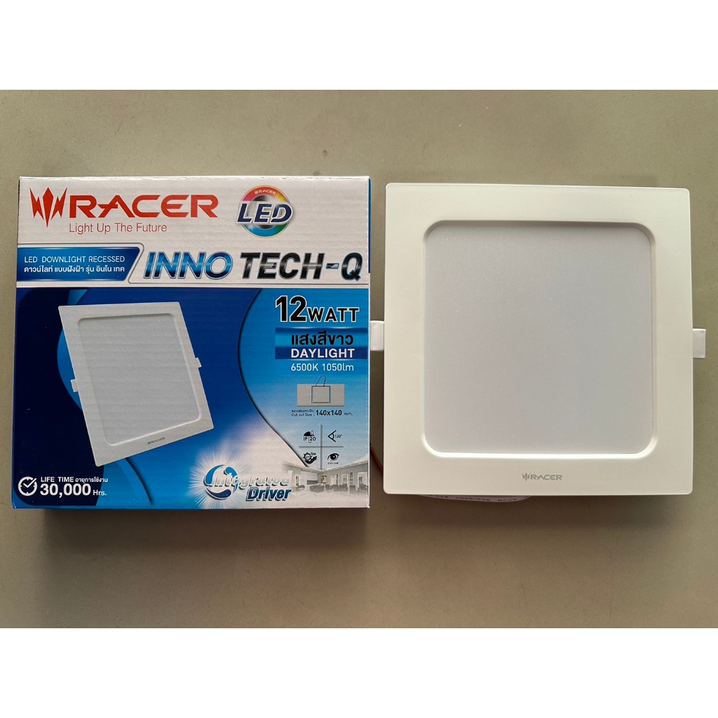 โคมไฟดาวน์ไลท์ LED แบบฝังฝ้า รุ่น INNO TECH-Q (6W , 9W , 12W , 18W) ทรงสี่เหลี่ยม (ไม่มีไดร์เวอร์แยก)