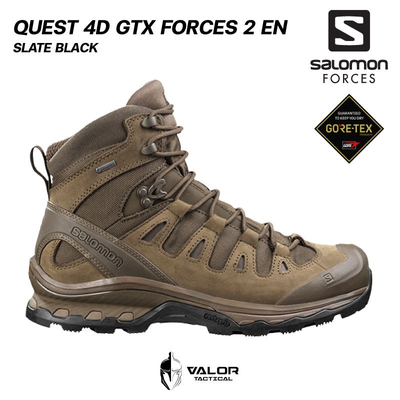 Salomon - Quest 4D GTX FORCES 2 EN [slate black] รองเท้าเดินป่า ทหาร คอมแบท ปีนเขา ทนทานและกันน้ำ