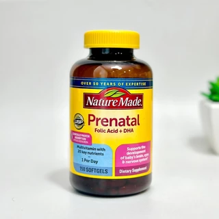 Nature Made Prenatal Folic Acid + DHA วิตามินนำเข้าจากอเมริกา ขนาด150ซอฟเจล