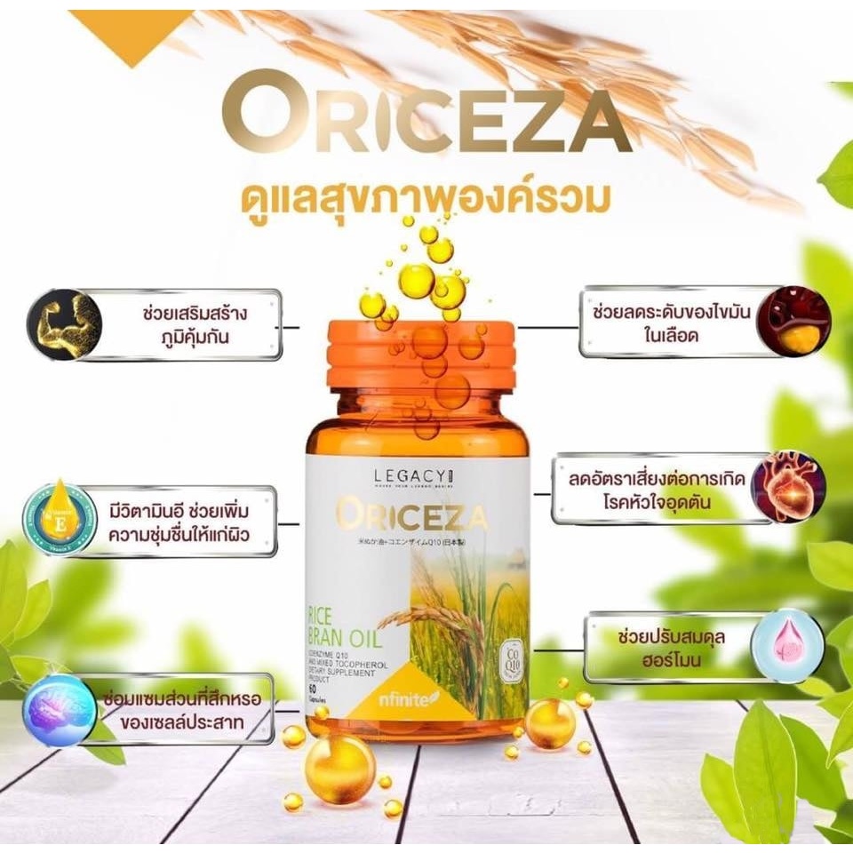 ORICEZA น้ำมันรำข้าว และ โคเอนไซม์ คิวเท็น ( RICE BRAN OIL AND COENZYME Q10 DIETARY SUPPLEMENT PRODUCT ) (nfinite™)