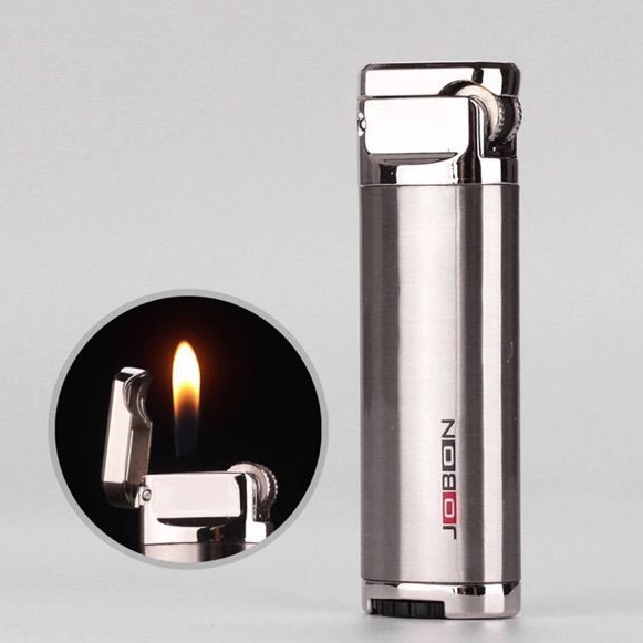 JOBON  ไฟแช็คไฟลอย ไฟแช็กปรับดับได้ 2แบบ เป็นไฟแช็ก/ไฟลอย ไฟแช็คสเเตนเลส 1 หัว สวยงาน แบบเติมแก๊ส