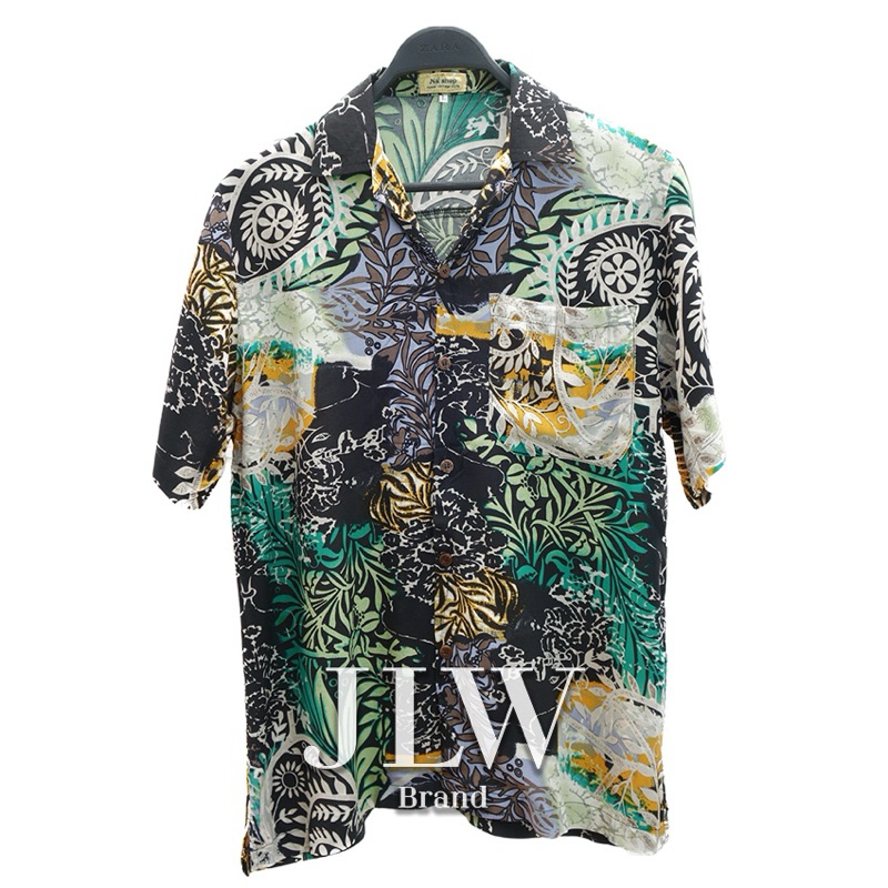 เสื้อฮาวาย ลายเกล็ดมังกร เขียว