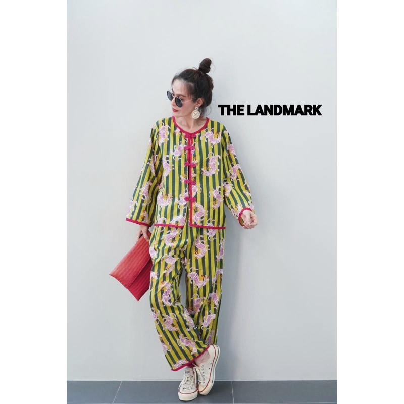 📌ทักก่อนสั่ง📌 ชุดเซท ผ้าคอตตอนอินเดีย เสื้อ อก40“ คอจีน + กางเกงเอวสม็อค Thelandmark