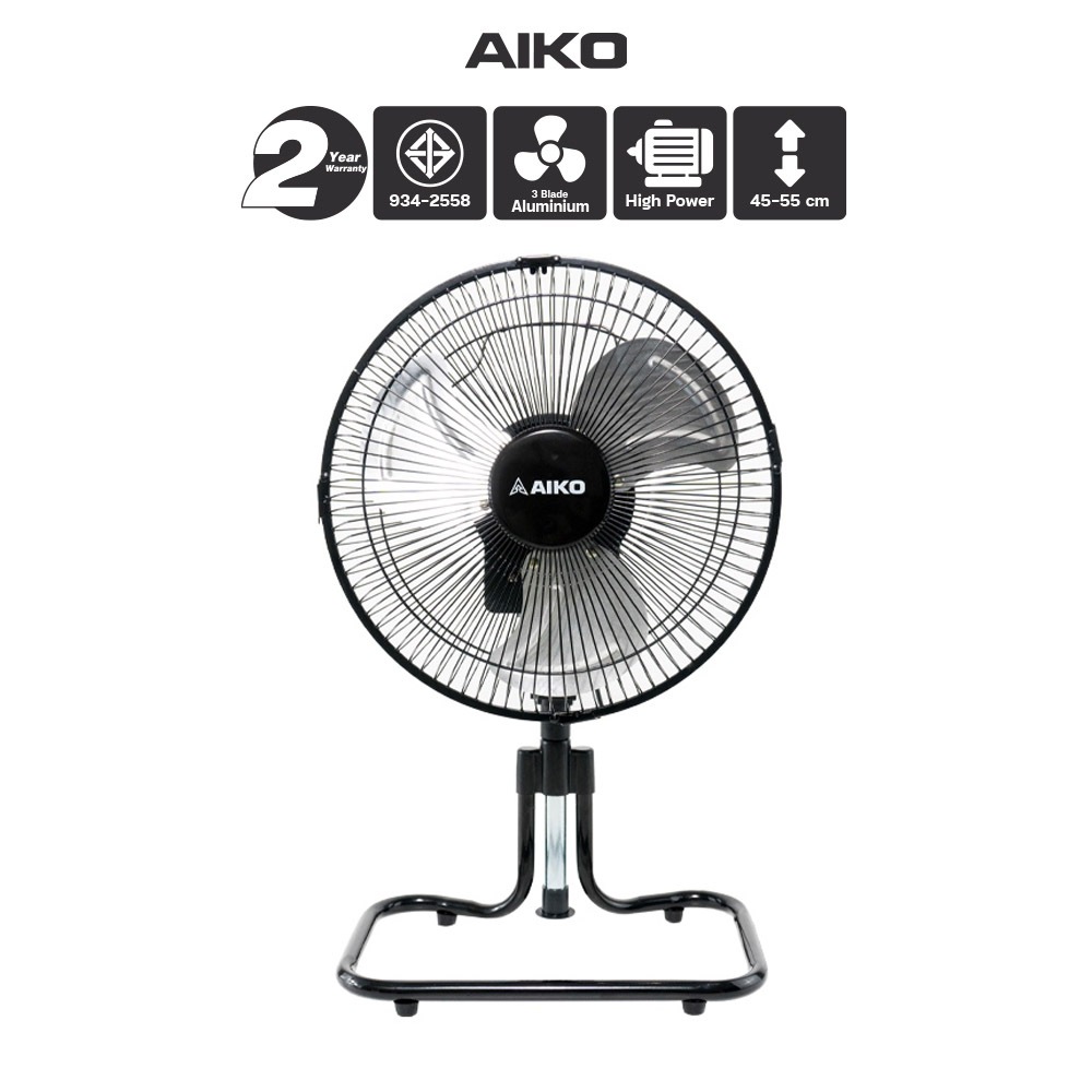 AIKO F-10T พัดลมสไลด์ 10 นิ้ว ใบพัดอลูมิเนียม Mini Turbo Fan 10" พัดลมเล็ก compact size พัดลมส่าย