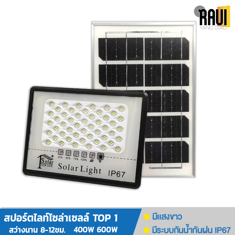 Solar lights 400W 600W ไฟสปอตไลท์ ไฟถนนโซล่าเซลล์ solar cell ไฟโซล่าและแผงโซล่า Solar Light LED สว่างอยู่ได้นาน ประหยัดไ