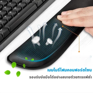 แผ่นรองข้อมือคีย์บอร์ด แผ่นรองเมาส์ เมมโมรี่โฟมข้อมือ ลดอาการปวดเมื่อย สำหรับแล็ปท็อป สำนักงานและที่บ้าน