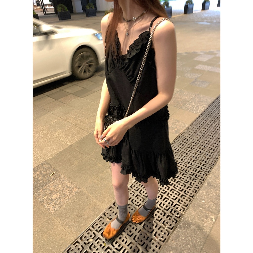 Cicishop(J930)มินิเดรสสายเดี่ยวสายปรับได้ ดีเทลเลเยอร์ผ้าบาง ให้ลุคขี้เล่นซุกซนน่าค้นหาสุดๆ - รูปที่ 7