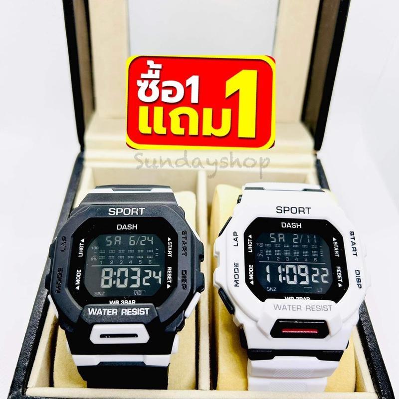 นาฬิกาดิจิตอล ทรงสีเหลี่ยม Sport รุ่นยอดฮิต  ขนาดหน้าปัด 40 mm  กันน้ำ ใส่ได้ทั้งชายและหญิง