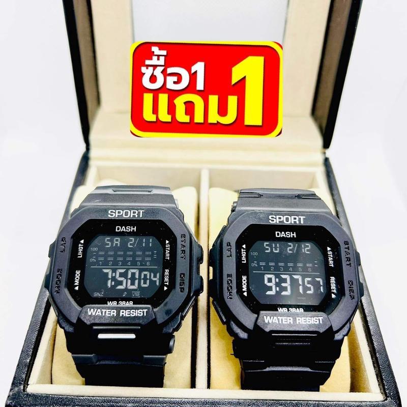 นาฬิกาดิจิตอล ทรงสีเหลี่ยม Sport รุ่นยอดฮิต  ขนาดหน้าปัด 40 mm  กันน้ำ ใส่ได้ทั้งชายและหญิง