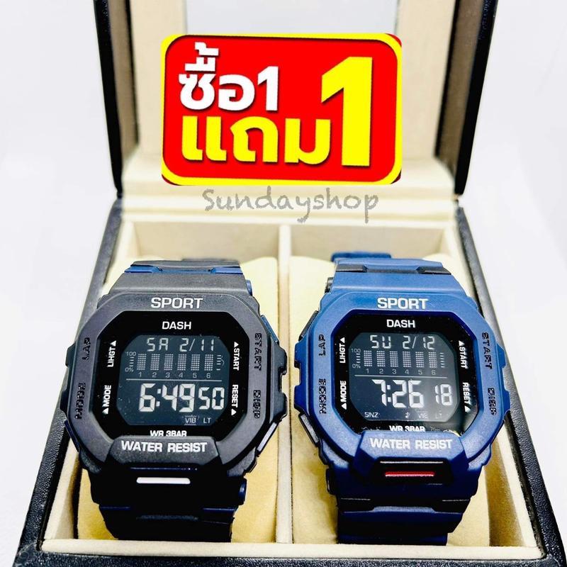 นาฬิกาดิจิตอล ทรงสีเหลี่ยม Sport รุ่นยอดฮิต  ขนาดหน้าปัด 40 mm  กันน้ำ ใส่ได้ทั้งชายและหญิง